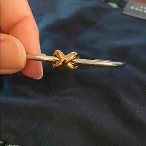 Elegant Two-Tone Knot Bangle